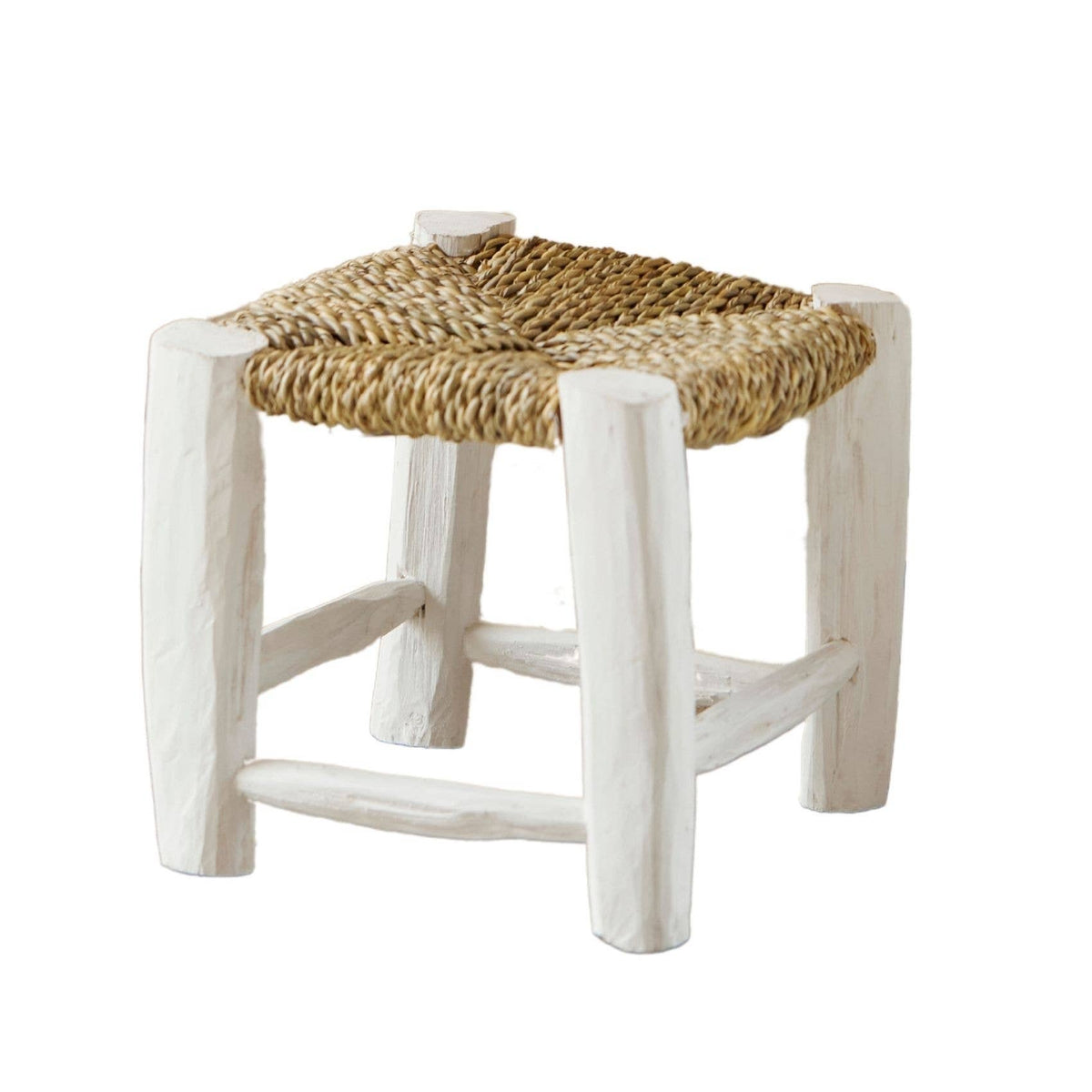 White Moroccan Stool 20 cm