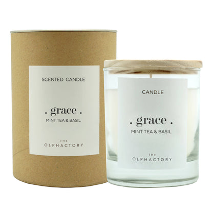 THE OLPHACTORY MINT TEA & BASIL vegetable wax candle 200g