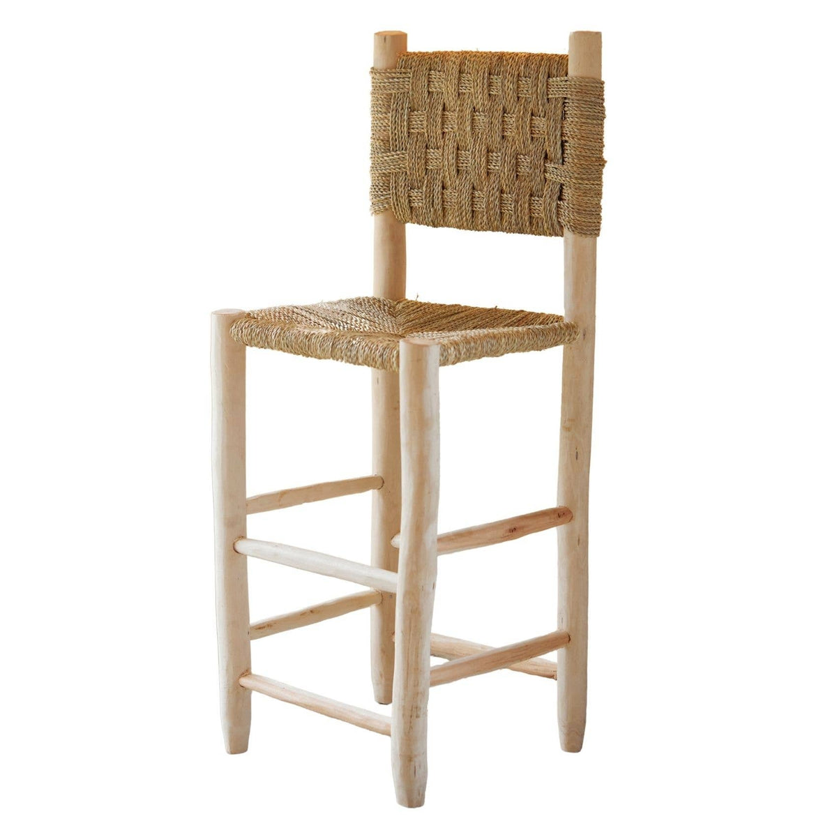 Bar stool with checkered backrest