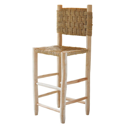 Bar stool with checkered backrest