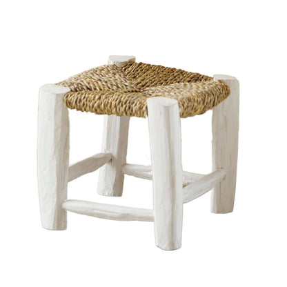 White Moroccan Stool 20 cm