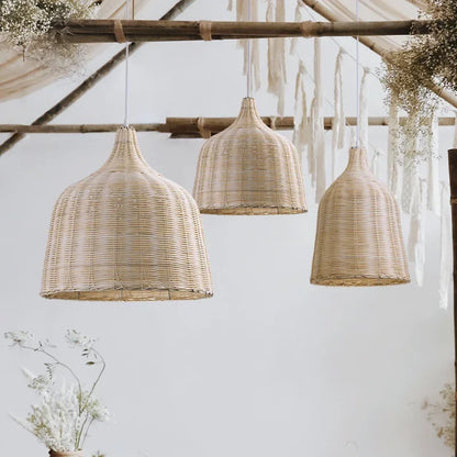 Hand Woven Rattan LED Pendent