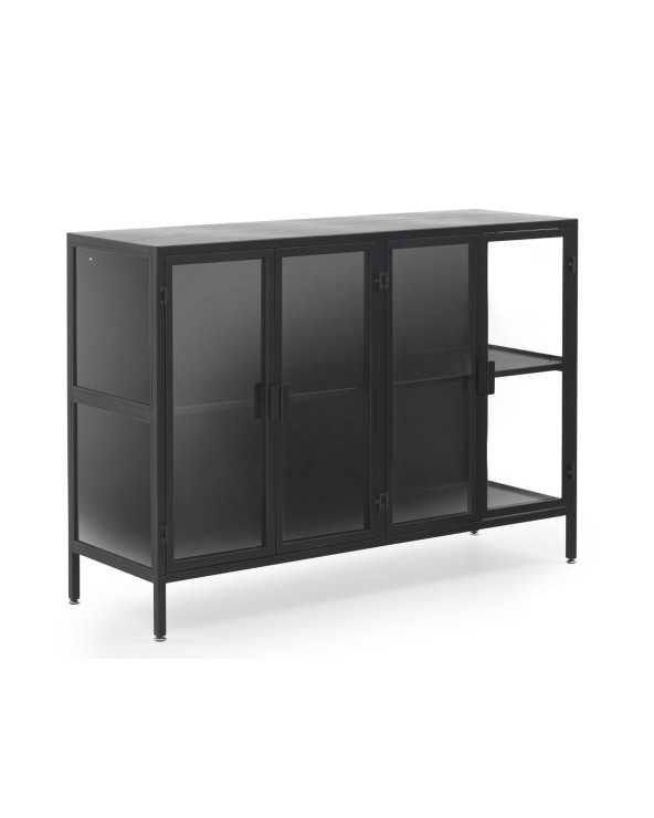 Black, Glass Side Board