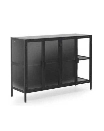 Black, Glass Side Board