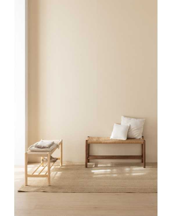 Ash Wood Bench with Woven Seat