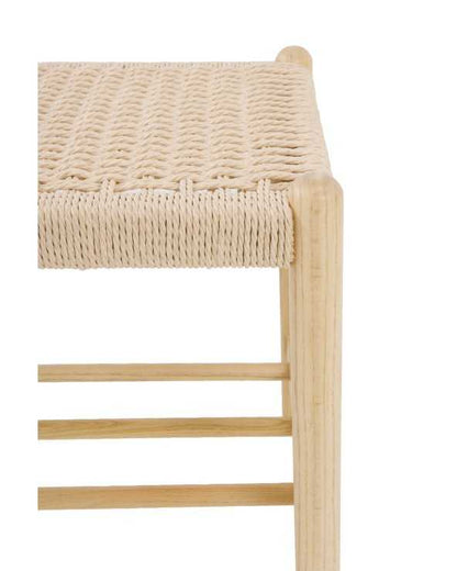 Ash Wood Bench with Woven Seat