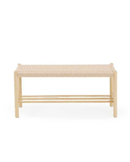 Ash Wood Bench with Woven Seat
