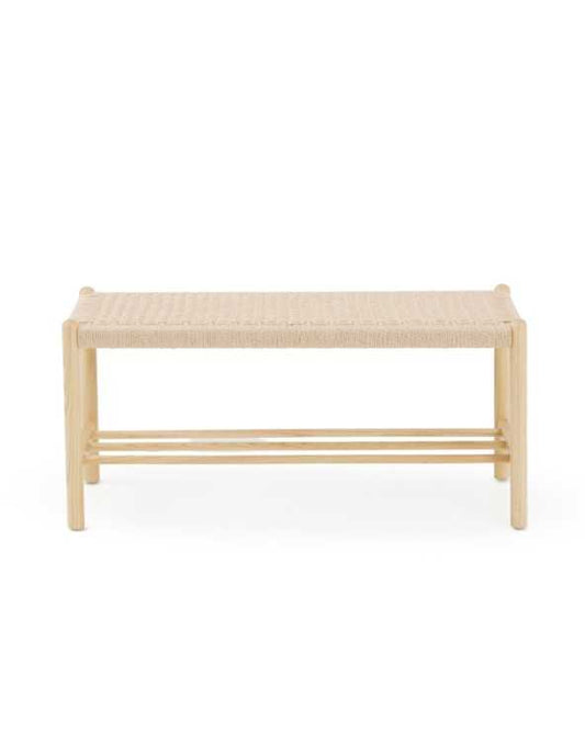 Ash Wood Bench with Woven Seat