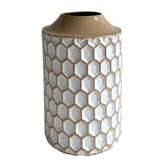Honeycomb metal vase