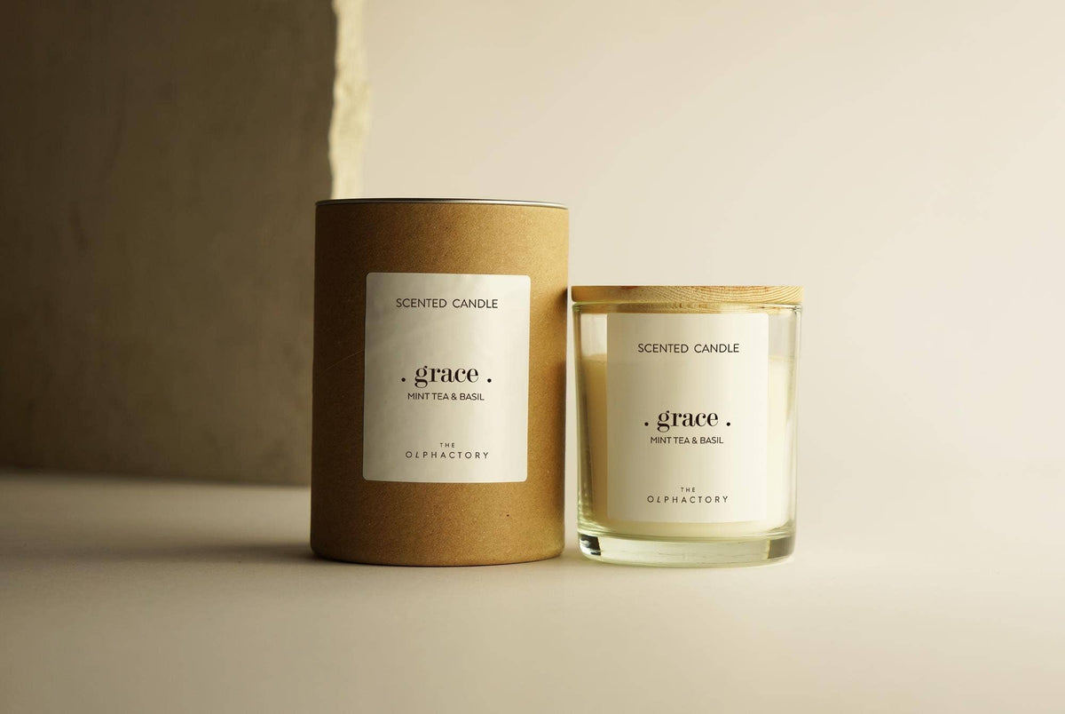 THE OLPHACTORY MINT TEA & BASIL vegetable wax candle 200g