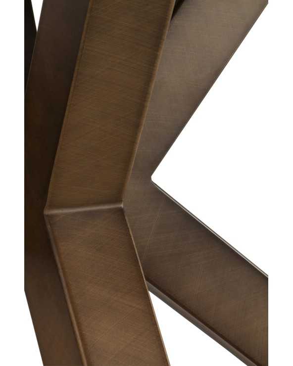 Extendible Rectangular Table With Metal Legs and Ceramic Top