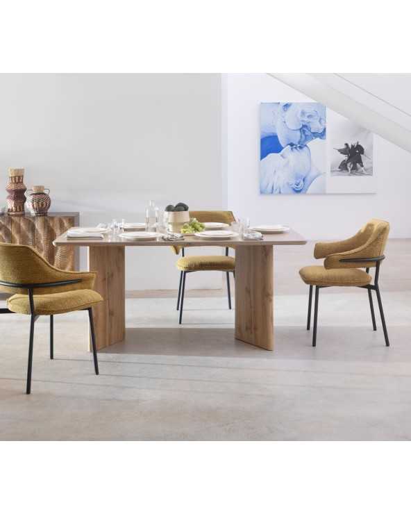 Rectangular Dining Table With Oak Legs and Waxed Top