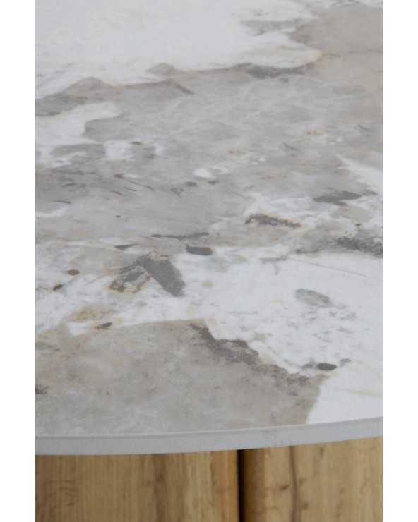 Round Dining Table in Roble with Ceramic Top