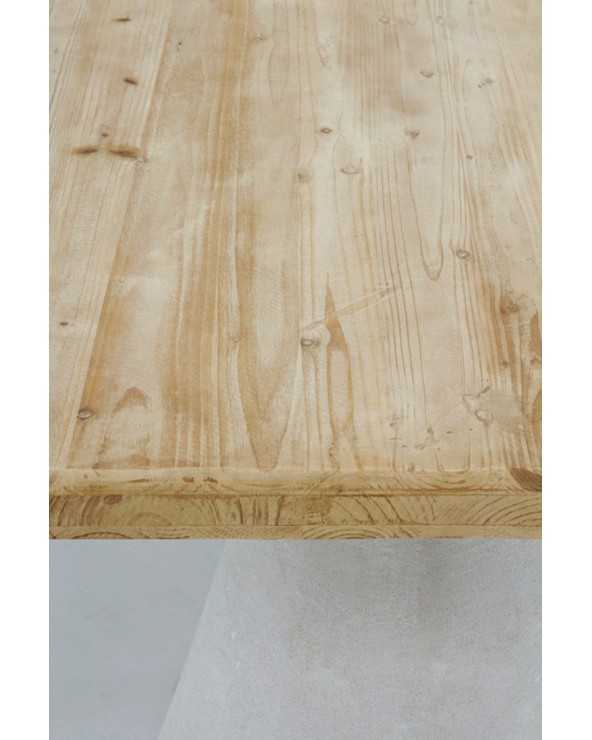 Rectangular Dining Table In Fir Wood with Polyresin Base