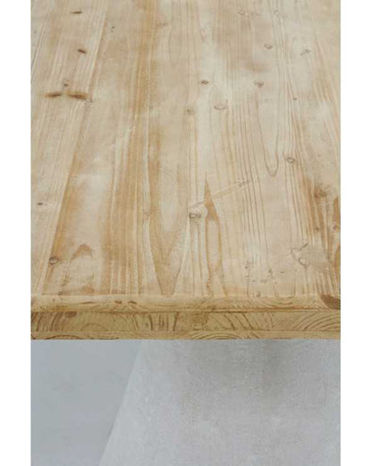 Rectangular Dining Table In Fir Wood with Polyresin Base