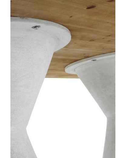 Rectangular Dining Table In Fir Wood with Polyresin Base
