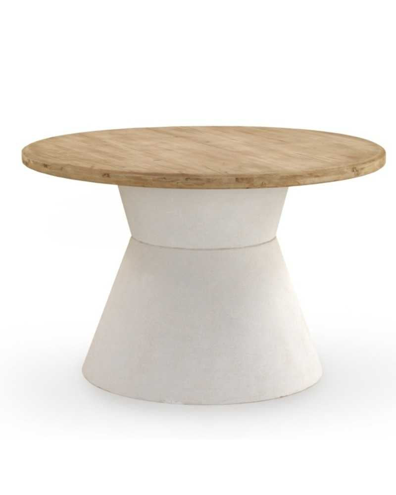 Round Dining Table With Polynesian Base in Fir Wood