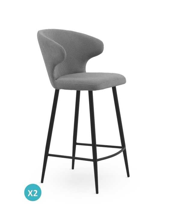 Mink upholstered bar stools - set of two (Copy)