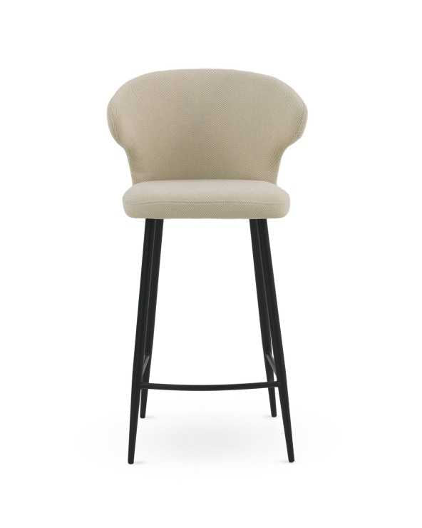 Beige upholstered bar stools - set of two