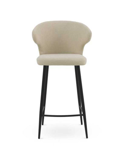 Beige upholstered bar stools - set of two