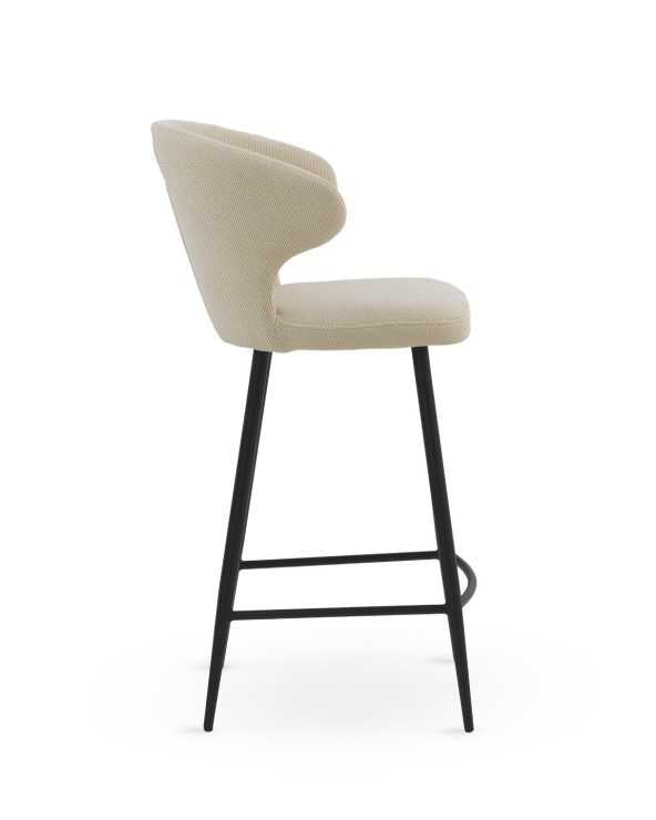 Beige upholstered bar stools - set of two