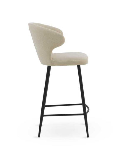 Beige upholstered bar stools - set of two