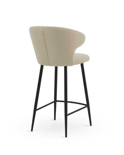 Beige upholstered bar stools - set of two