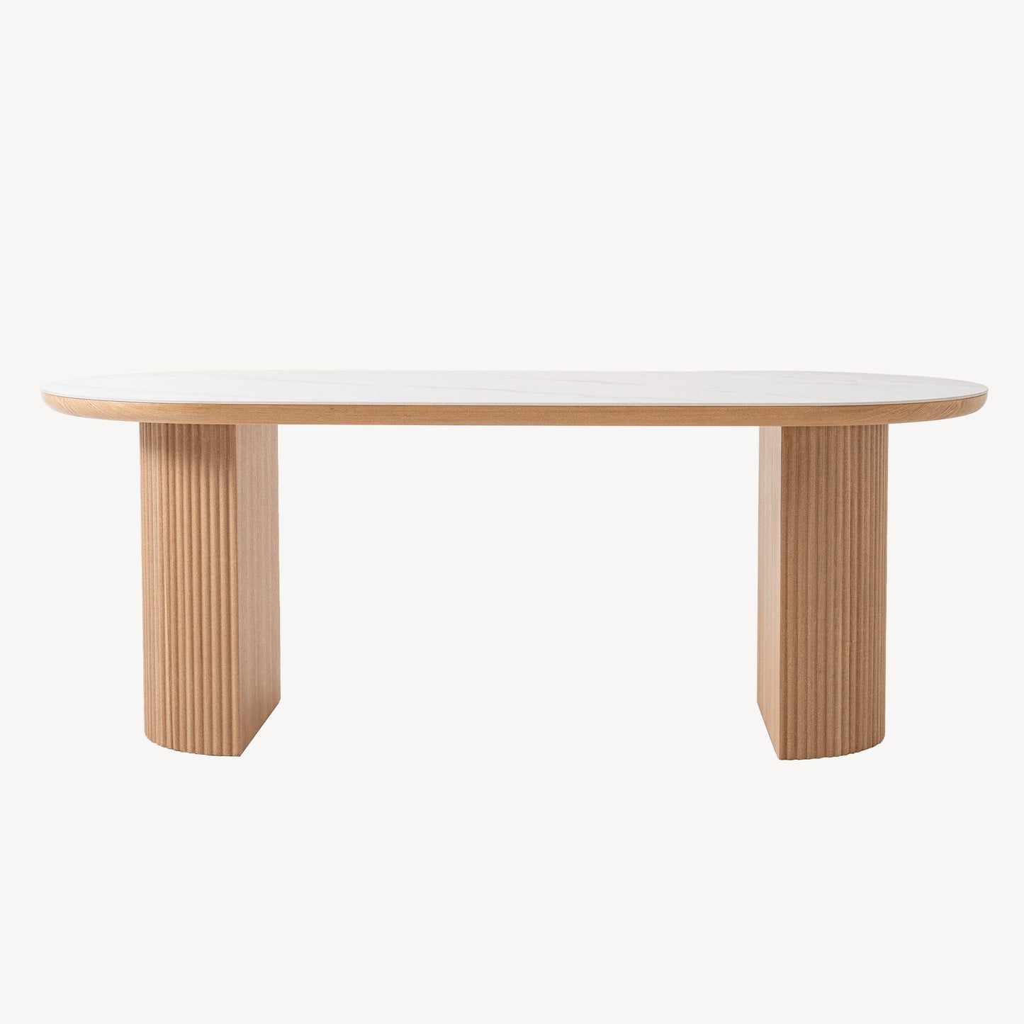Fluted Leg Dining Table With Porcelain Top