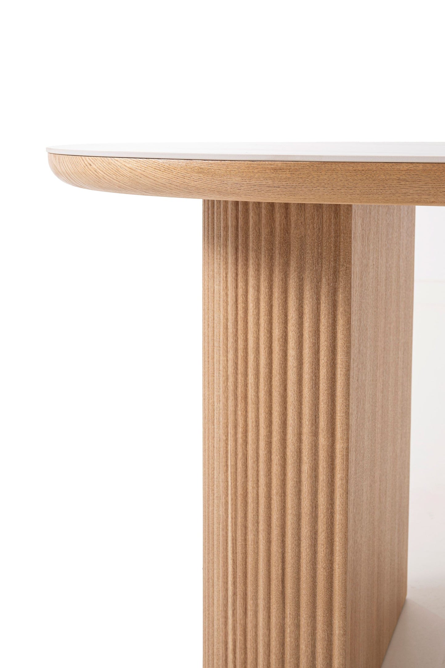 Fluted Leg Dining Table With Porcelain Top
