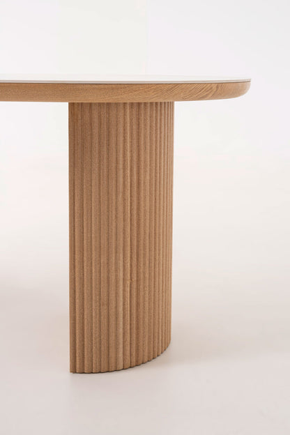 Fluted Leg Dining Table With Porcelain Top