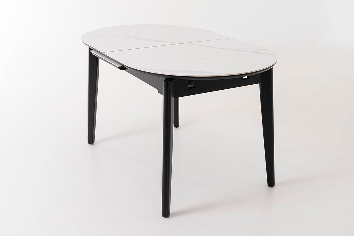 Oval Extendible Dining Table With Porcelain Top