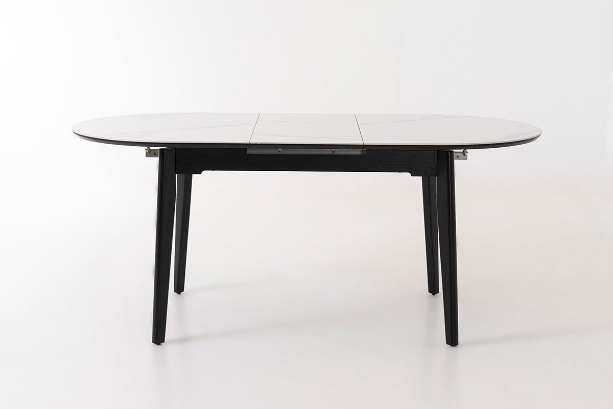 Oval Extendible Dining Table With Porcelain Top